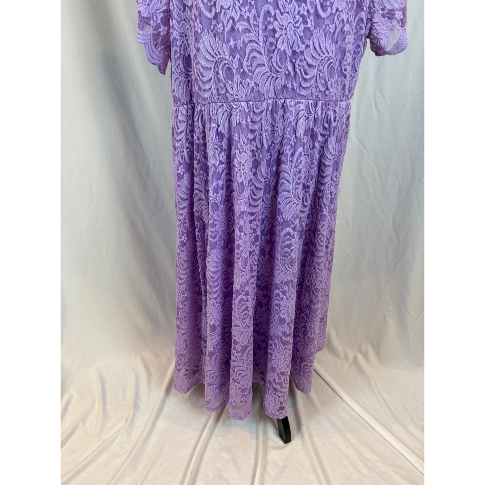 Torrid Lavender Purple Floral Lace Short Sleeve Empire Waist Maxi Dress Size 4 - Picture 12 of 13